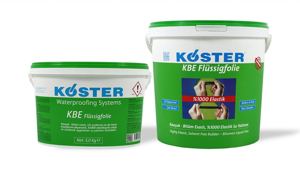 KÖSTER KBE Flüssigfolie Kauçuk - bitüm esaslı, UV dayanımlı su yalıtımı 5 KG