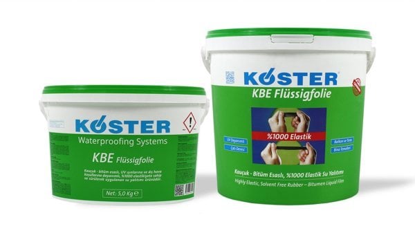KÖSTER KBE Flüssigfolie Kauçuk - bitüm esaslı, UV dayanımlı su yalıtımı 5 KG