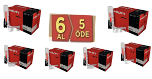 HİLTİ GX120 6 AL 5 ÖDE  27mx ÇİVİ + GC 21-22 GAZ TÜPÜ