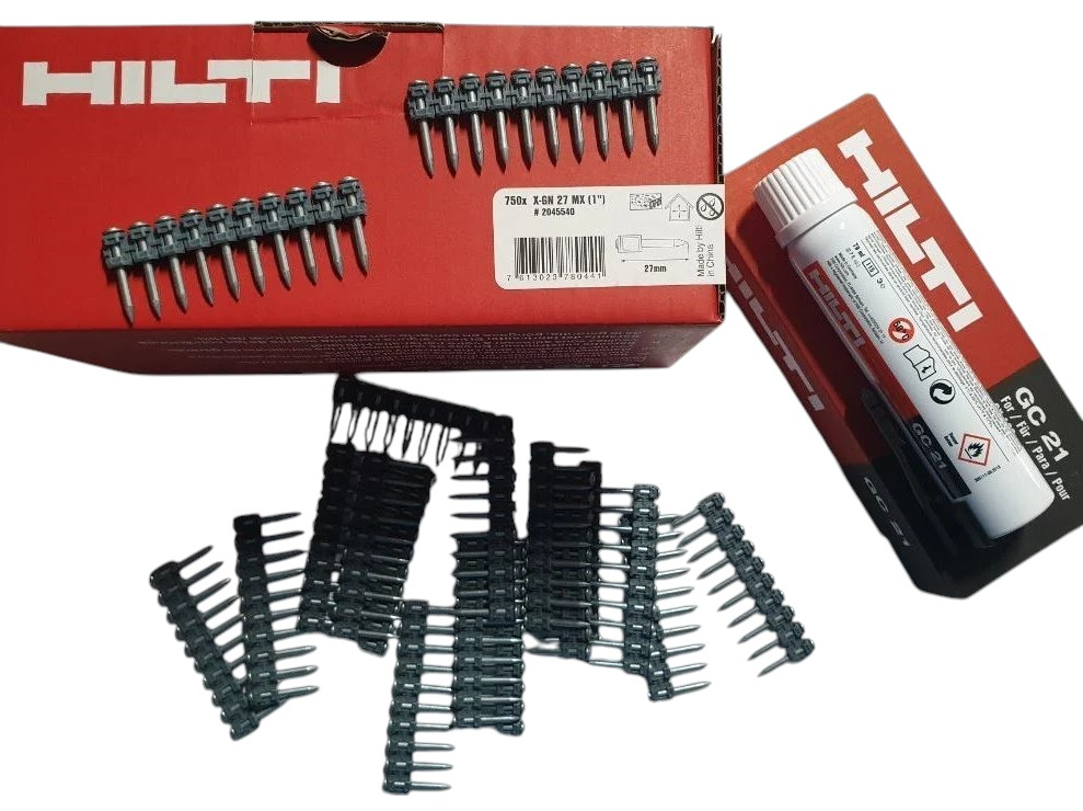 HILTİ 27 MX ÇİVİ 750 ADET + GAZ TÜPÜ GC 22
