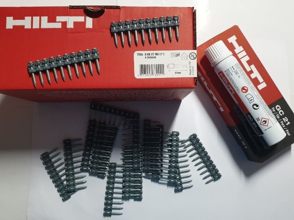 HİLTİ GX-120 27 mm ÇİVİ + GAZ TÜPÜ GC-22