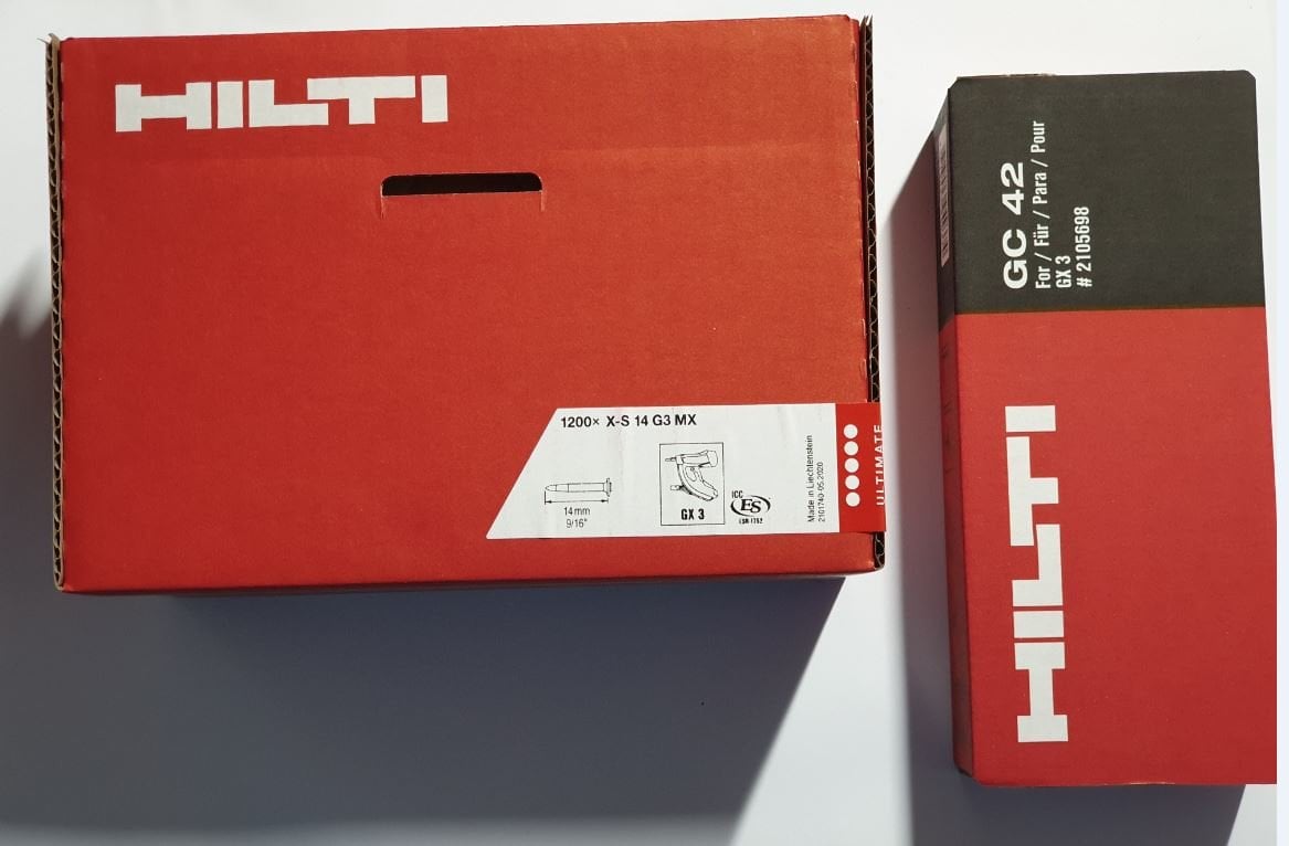 HİLTİ GX3 14 MM ÇİVİ 1200 ADET + GAZ TÜPÜ GC42