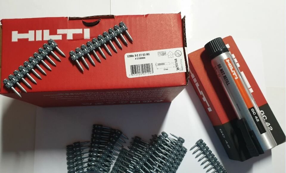 HİLTİ GX3 27 MX ÇİVİ + GAZ TÜPÜ GC 42 1 KOLİ ( 7200 ADET ÇİVİ) + 6 ADET GAZ TÜPÜ