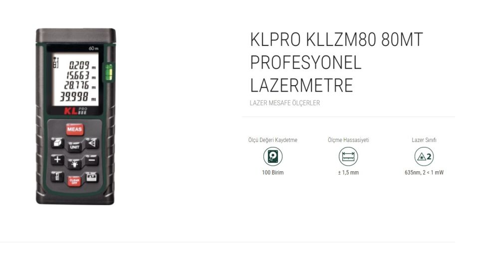 KLPRO  PROFESYONEL LAZERMETRE