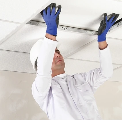 VİNİL KAPLI ALÇI PANEL KAROLAM  TAVAN 60X60 BEYAZ DESEN