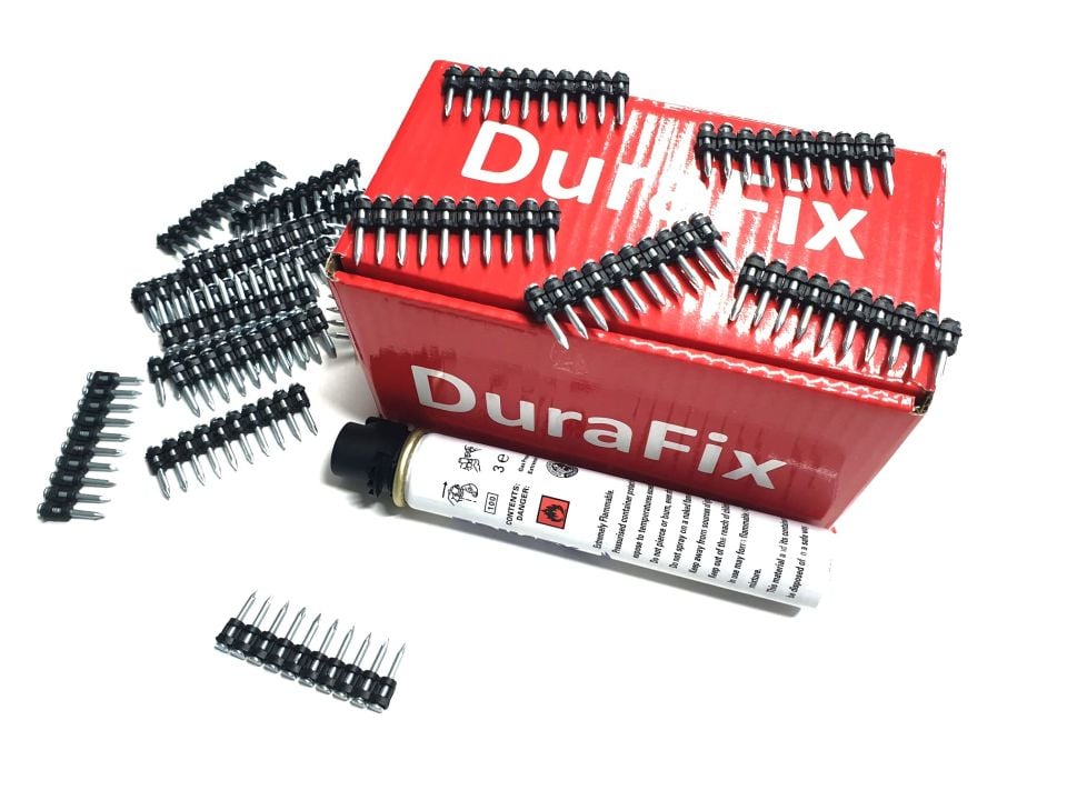 DURAFİX 27 mm ÇELİK ÇİVİ 1000 Adet BALİSTİK + TRUSTY 165 mm GAZ