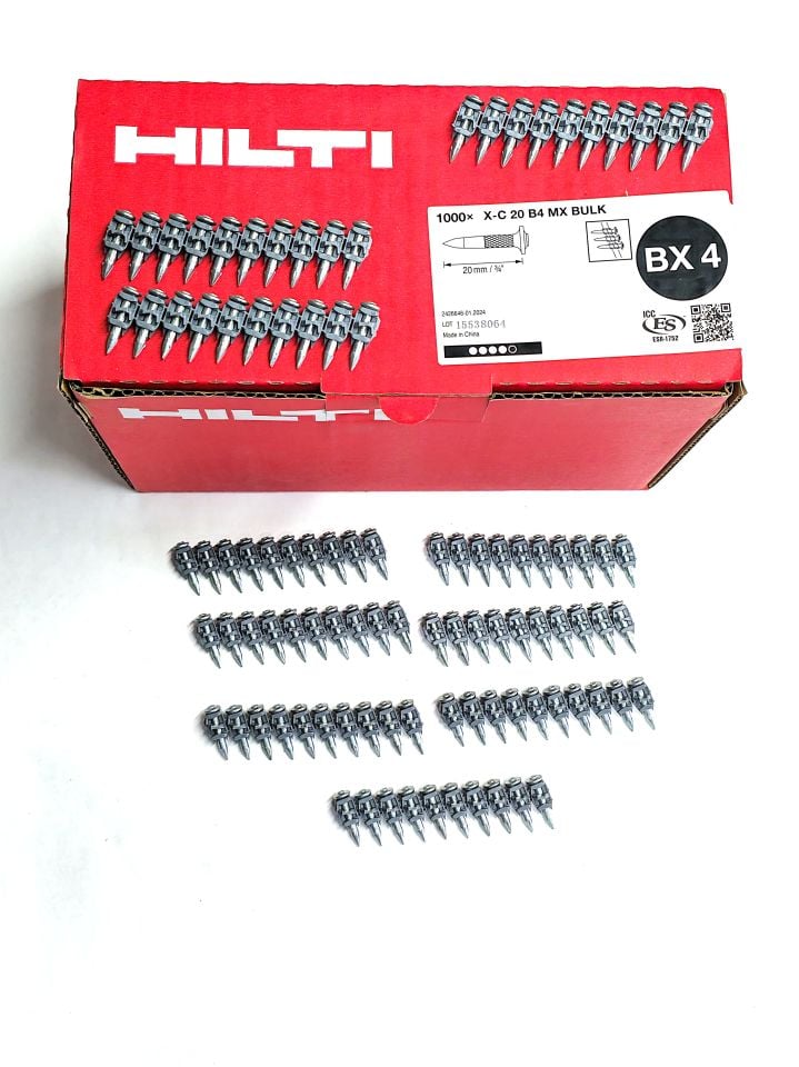 HİLTİ BX4 UYUMLU X-C 20 B4 MX BULK Beton çivileri (şeritli) 20 mm (1000 Adet)