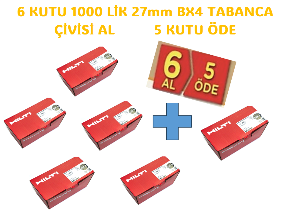 HİLTİ X-C 27 mm BETON ÇİVİSİ (BX4 UYUMLU) 6 AL 5 ÖDE