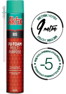 AKFİX 805 GENEL AMAÇLI POLİÜRETAN KAPI MONTAJ KÖPÜĞÜ AKFİX 805 750 ML KÖPÜK
