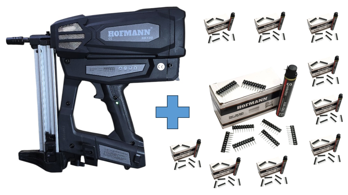 DK-100 GAZLI ÇİVİ ÇAKMA TABANCASI + 1 KOLİ ÇİVİ VE GAZ TÜPÜ