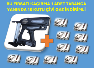 DK-100 GAZLI ÇİVİ ÇAKMA TABANCASI + 1 KOLİ ÇİVİ VE GAZ TÜPÜ