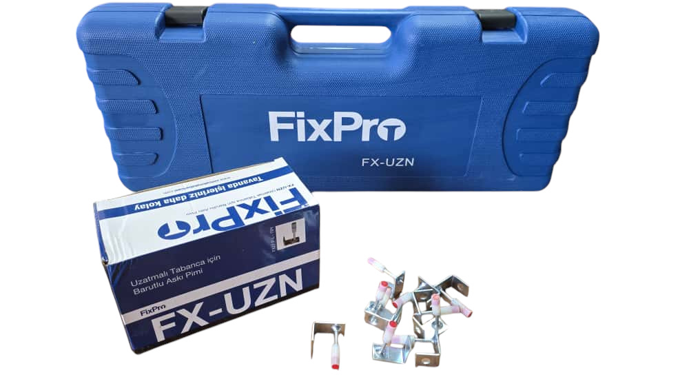 FİXPRO Barutlu çivi tabancası + Barutlu L Tipi Askı pimi