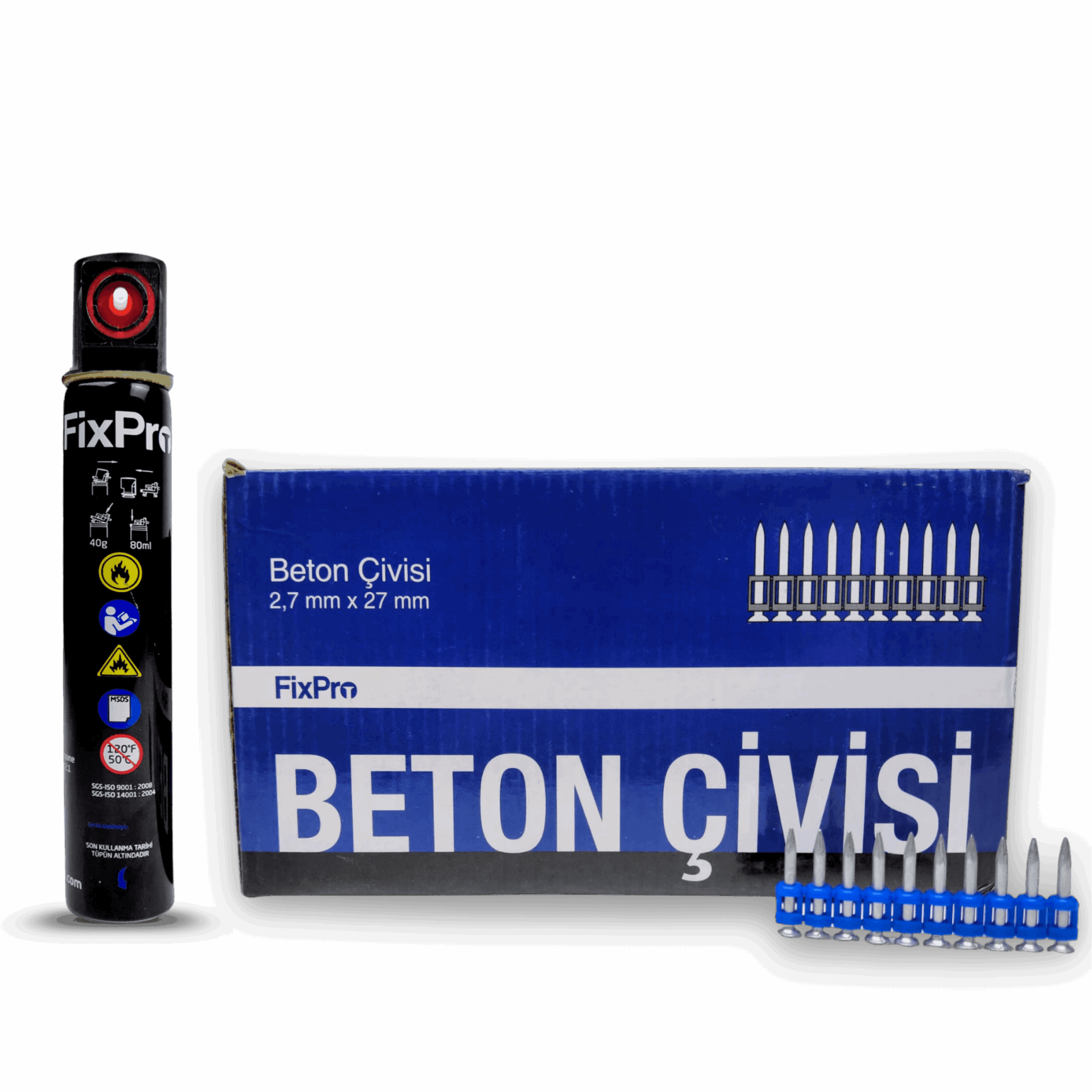 FİXPRO 27 mm Beton Çivisi 1 Kutu (Gaz Dahil)