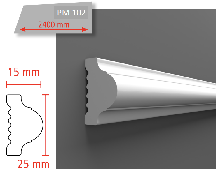 PM 102 25x15  mm  POLİMER SERT ÇITA