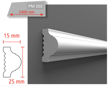 PM 102 25x15  mm  POLİMER SERT ÇITA