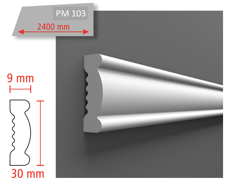 PM 103 30x09  mm  POLİMER SERT ÇITA