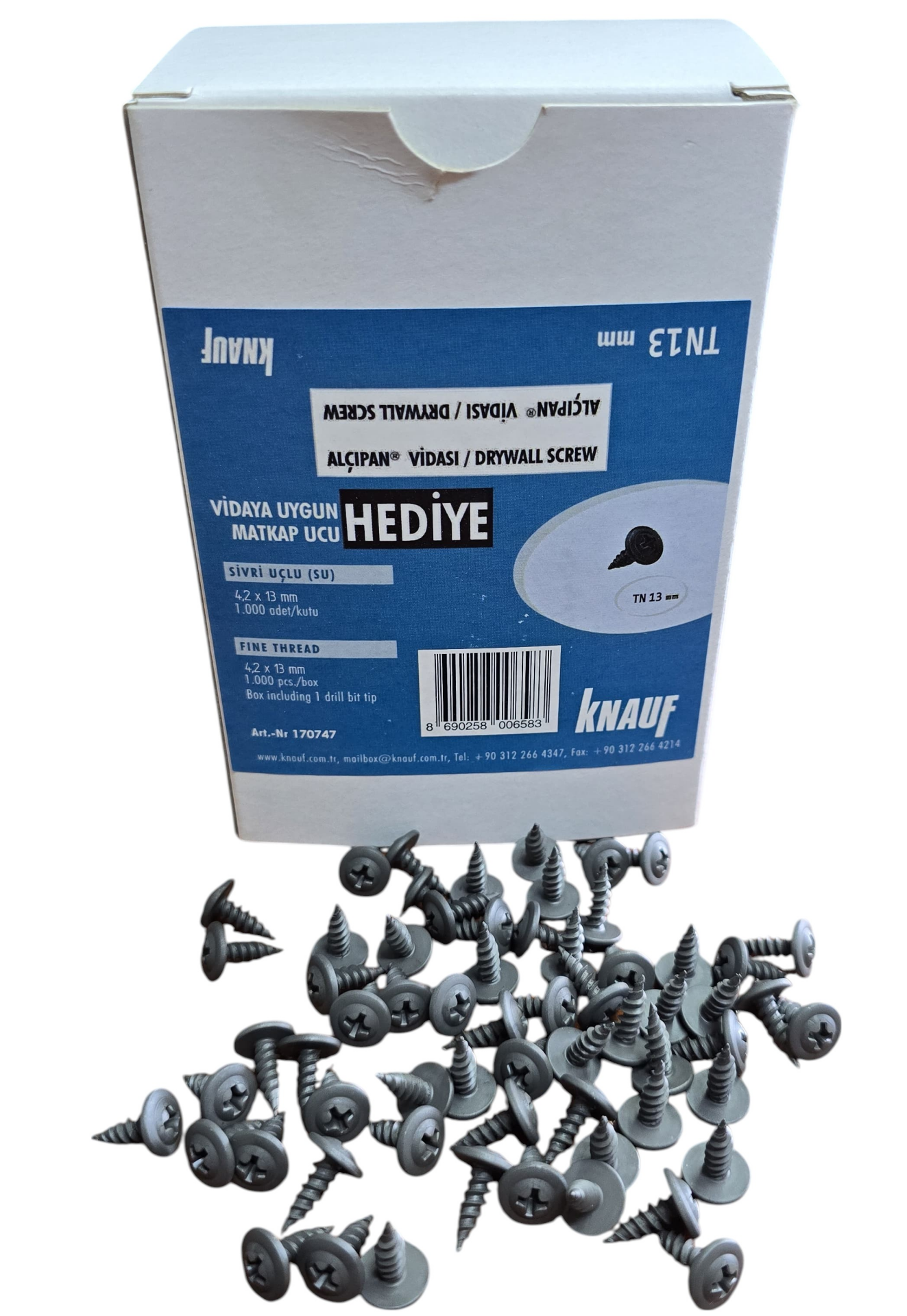 KNAUF AGRAF VİDASI (Mercimek Başlı)  4,2X13 mm