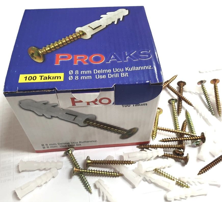 PROAKS PUL BAŞLI 5,0×45mm VİDA + 8mmDÜBEL