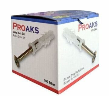 PROAKS PUL BAŞLI 5,0×45mm VİDA + 8mmDÜBEL