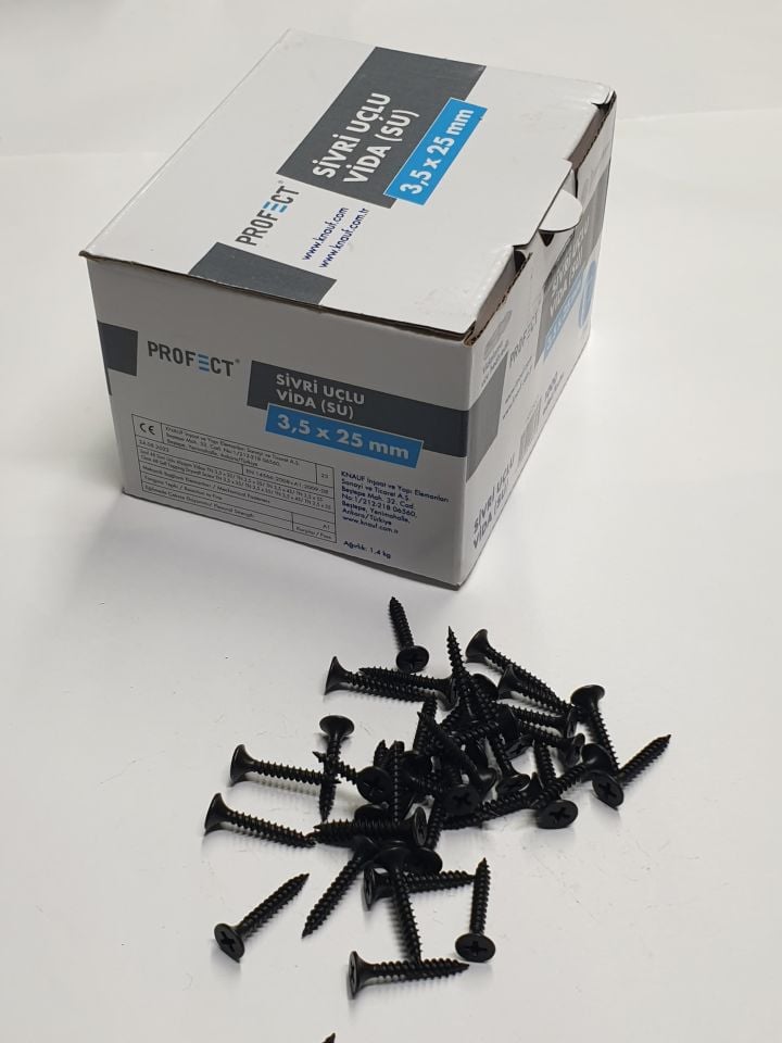 KNAUF 3,5X25 mm PROFECT SİVRİ UÇLU ALÇIPAN VİDASI