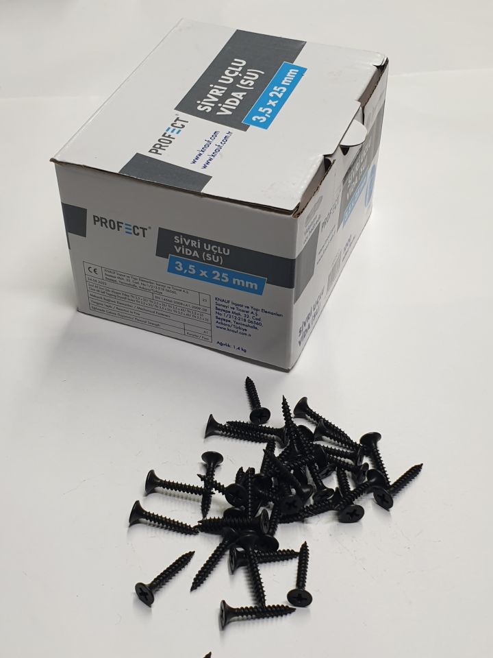 KNAUF 3,5X25 mm SİVRİ UÇLU PROFECT ALÇIPAN VİDA