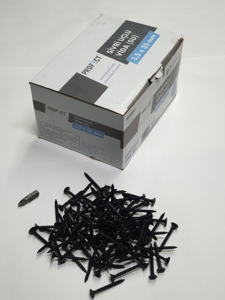 KNAUF PROFECT SİVRİ UÇLU 3,5X35 MM  ALÇIPAN VİDASI 1 KOLİ (10,000 ADET)