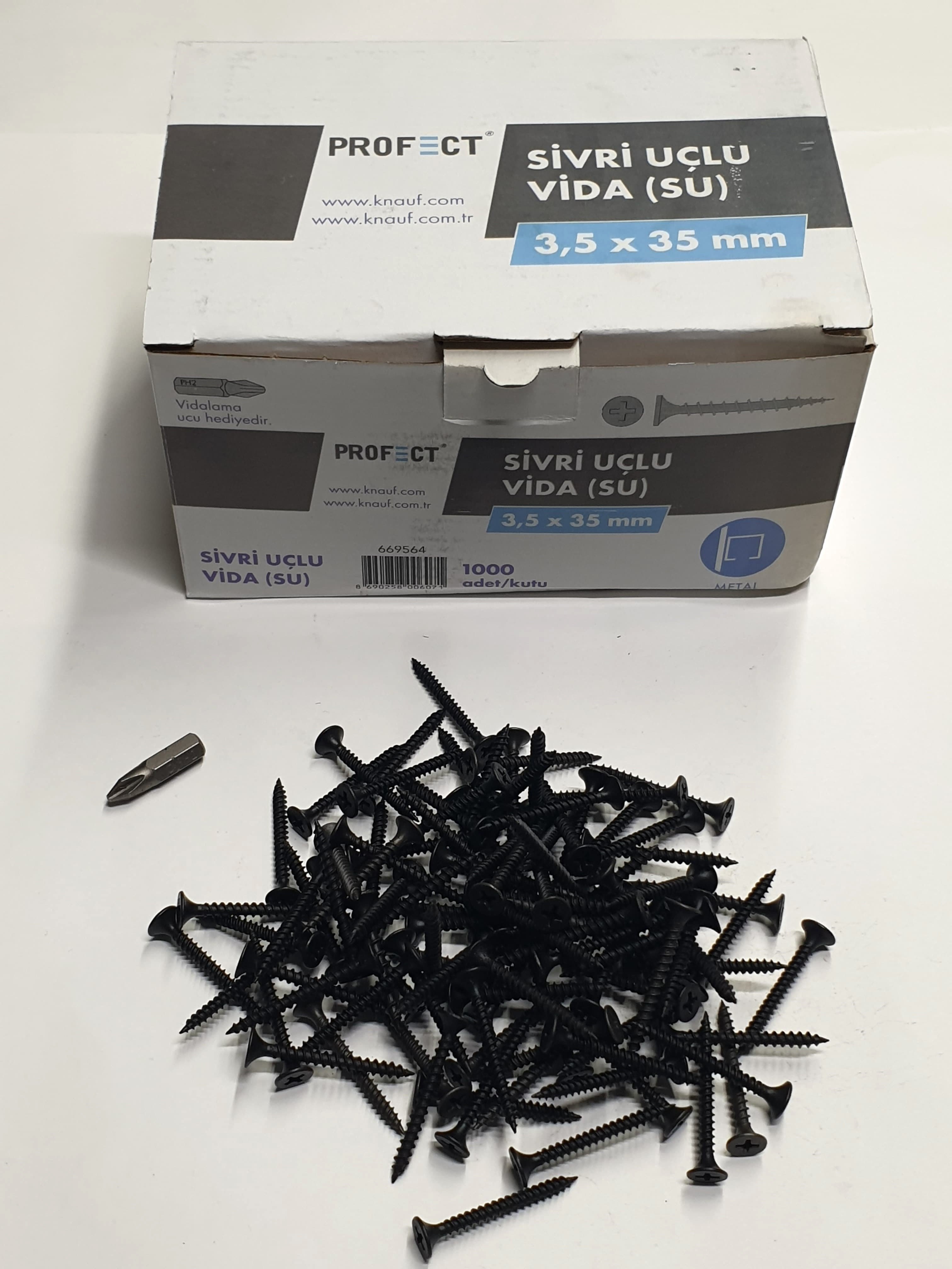 KNAUF PROFECT SİVRİ UÇLU ALÇIPAN VİDASI 3,5X35 mm