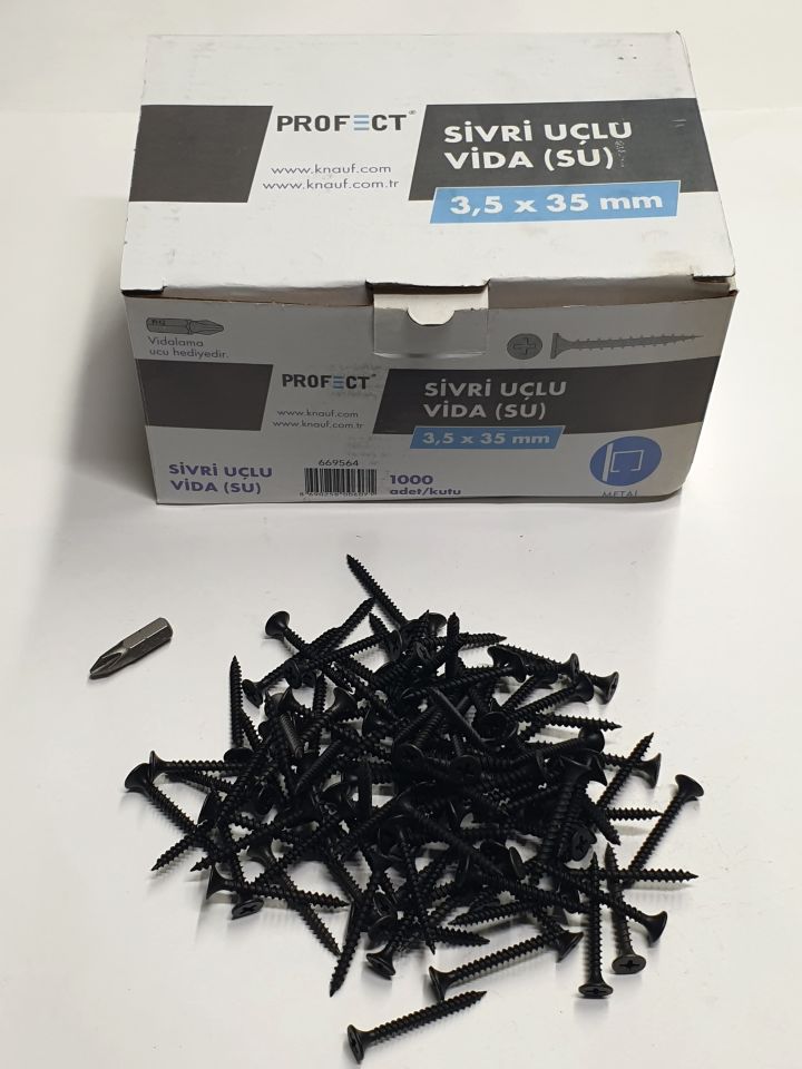 KNAUF 3,5X35 mm PROFECT SİVRİ UÇLU ALÇIPAN VİDASI